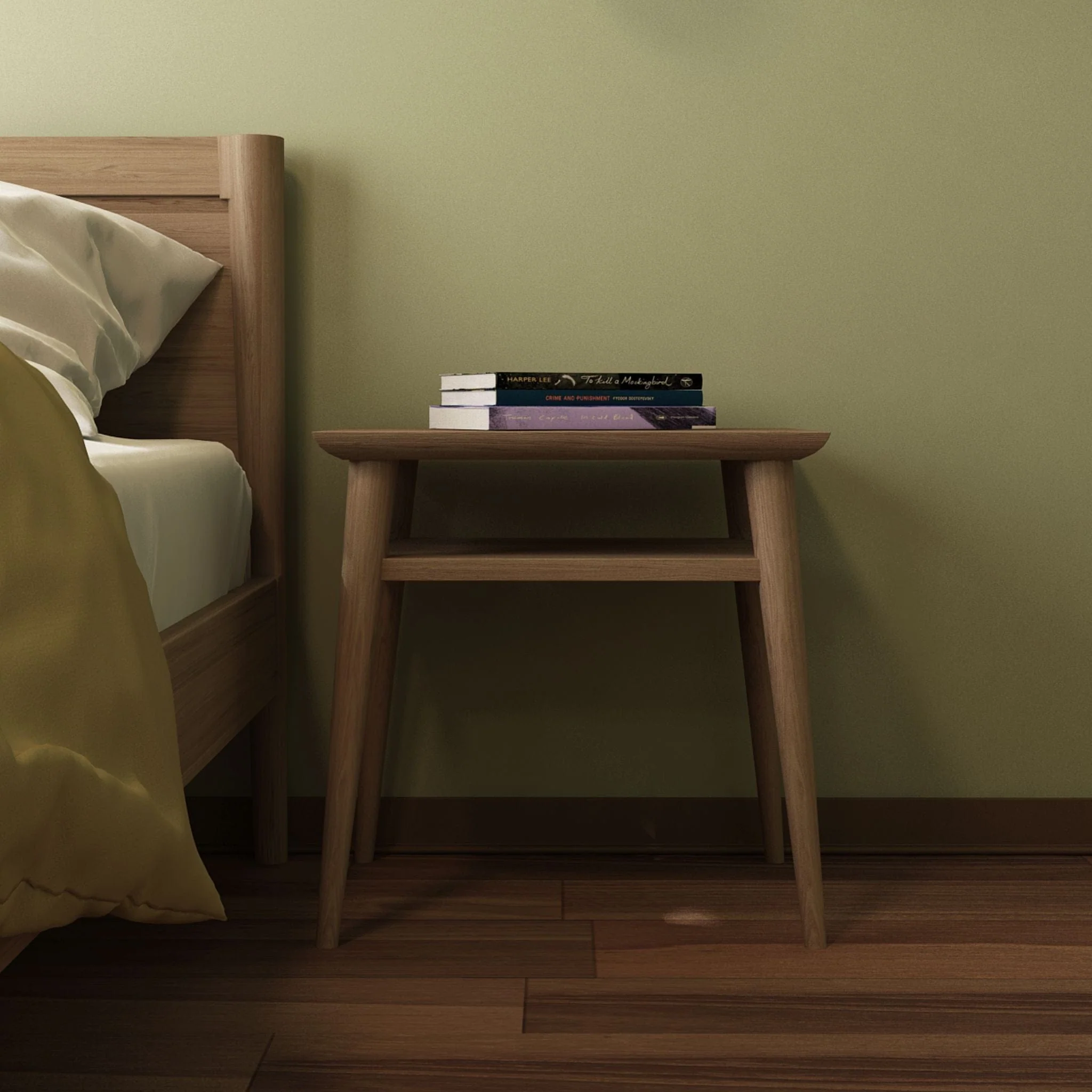 Vintage Narrow Open Bedside - European Oak - Image 8
