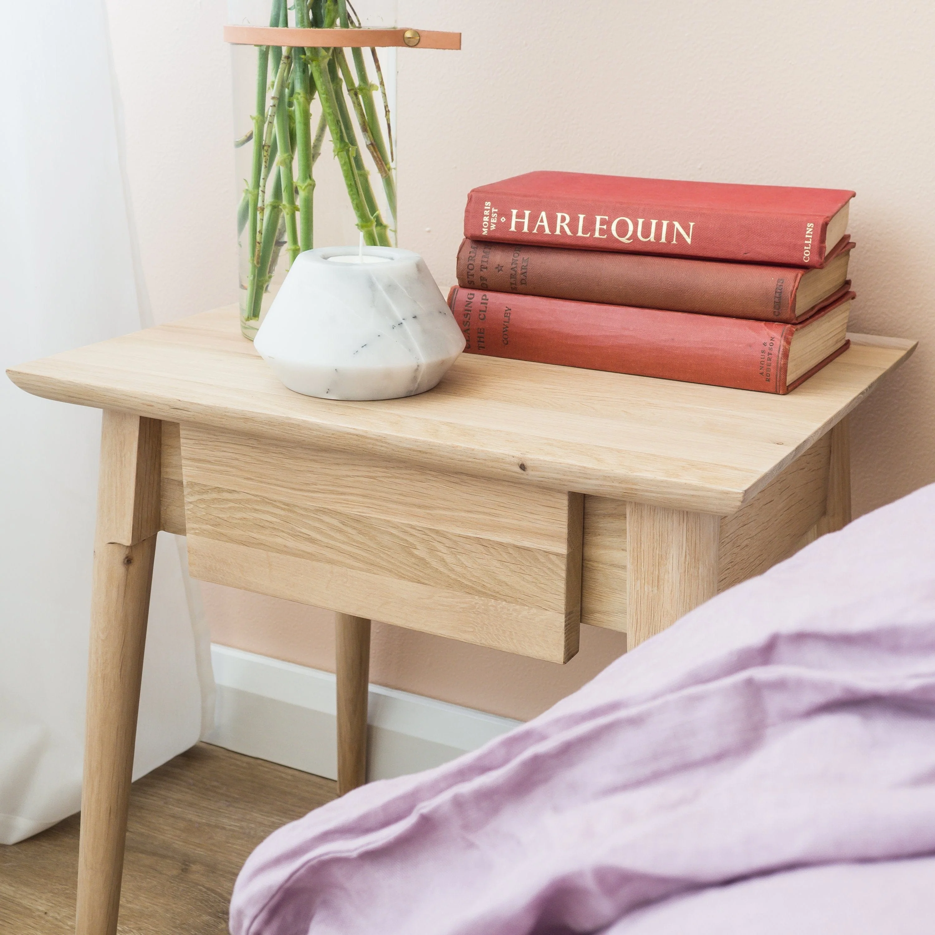 Vintage Tall Bedside - European Oak - Image 4