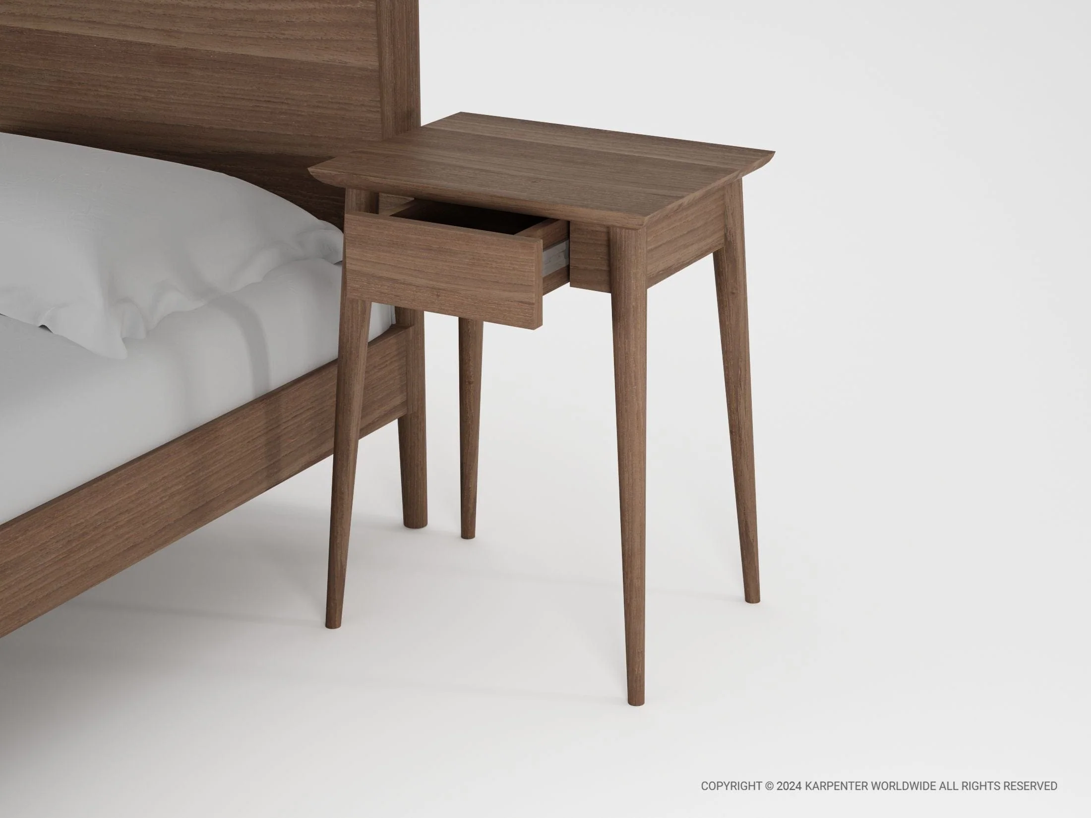 Vintage Tall Bedside - FSC Recycled Teak - Image 4