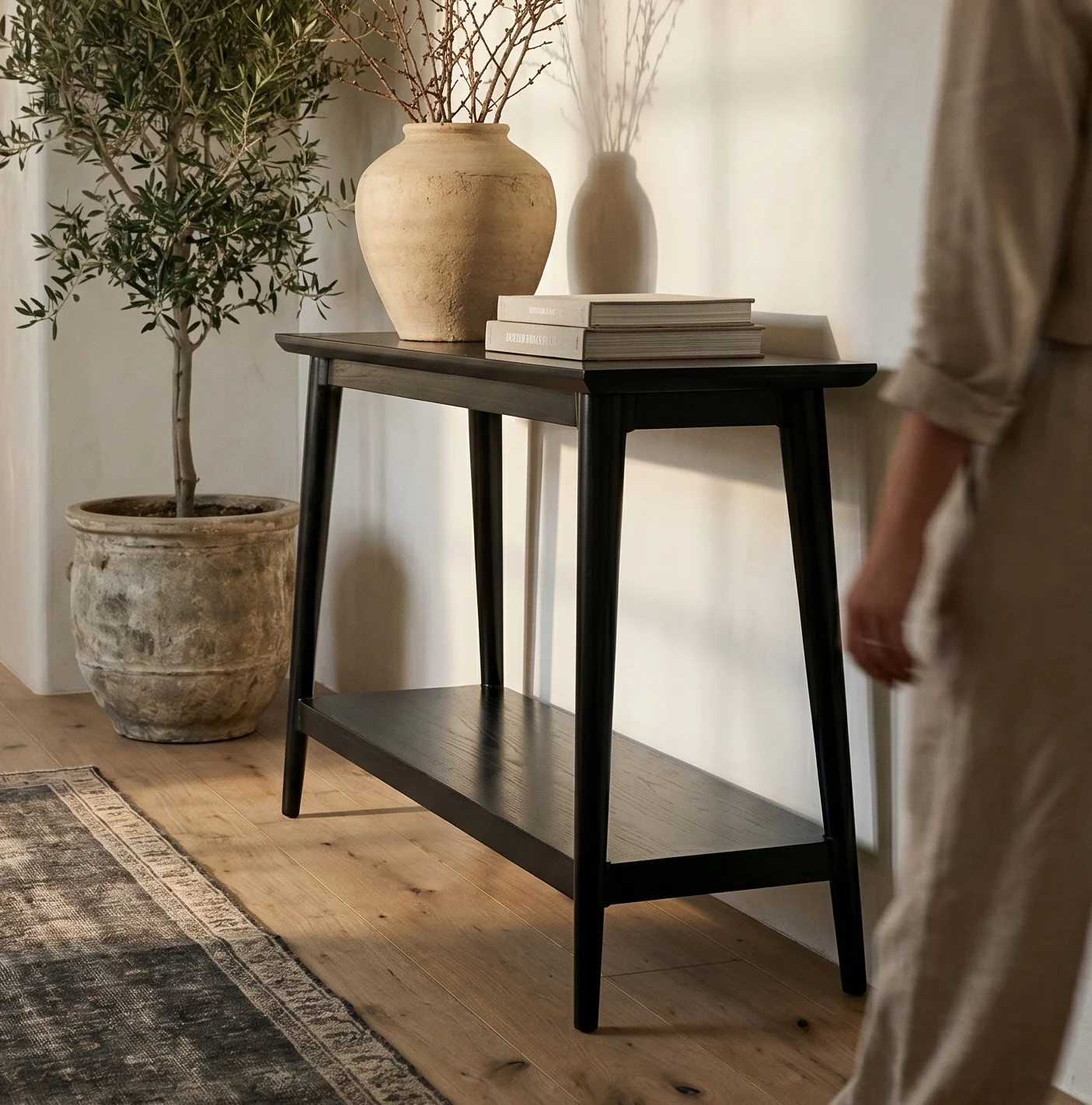 Vintage Console 1 Shelf - Satin Black - Image 5