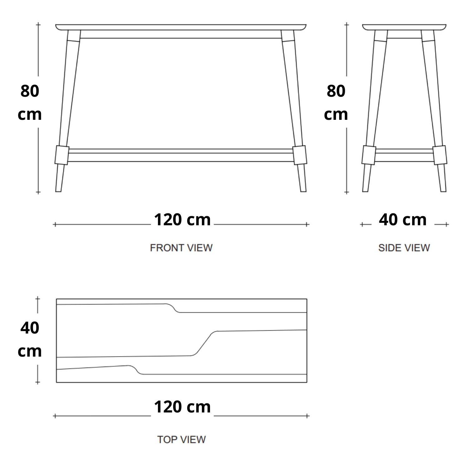 Vintage Console 1 Shelf - Satin Black - Image 6