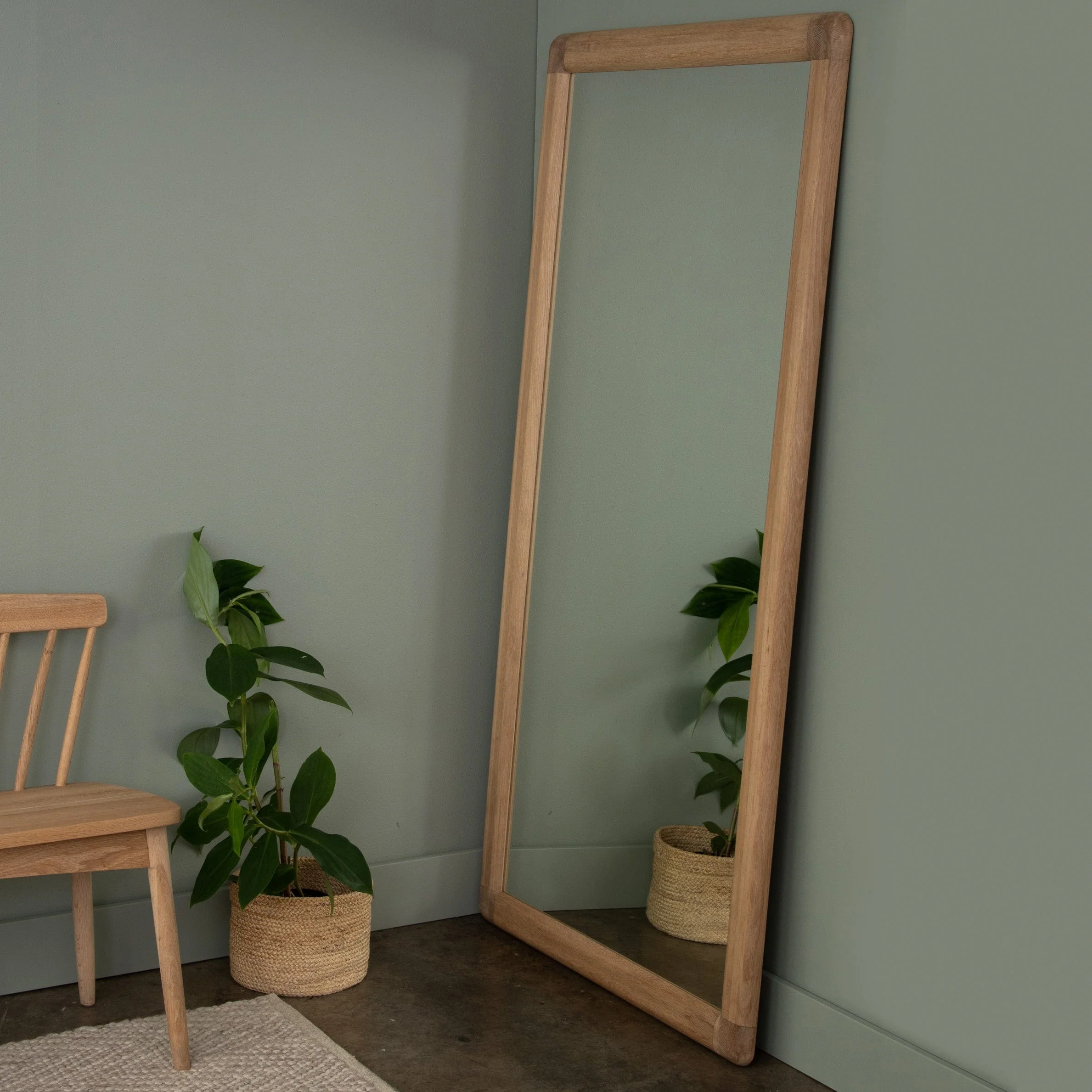 Vintage Floor Mirror - European Oak - Image 7