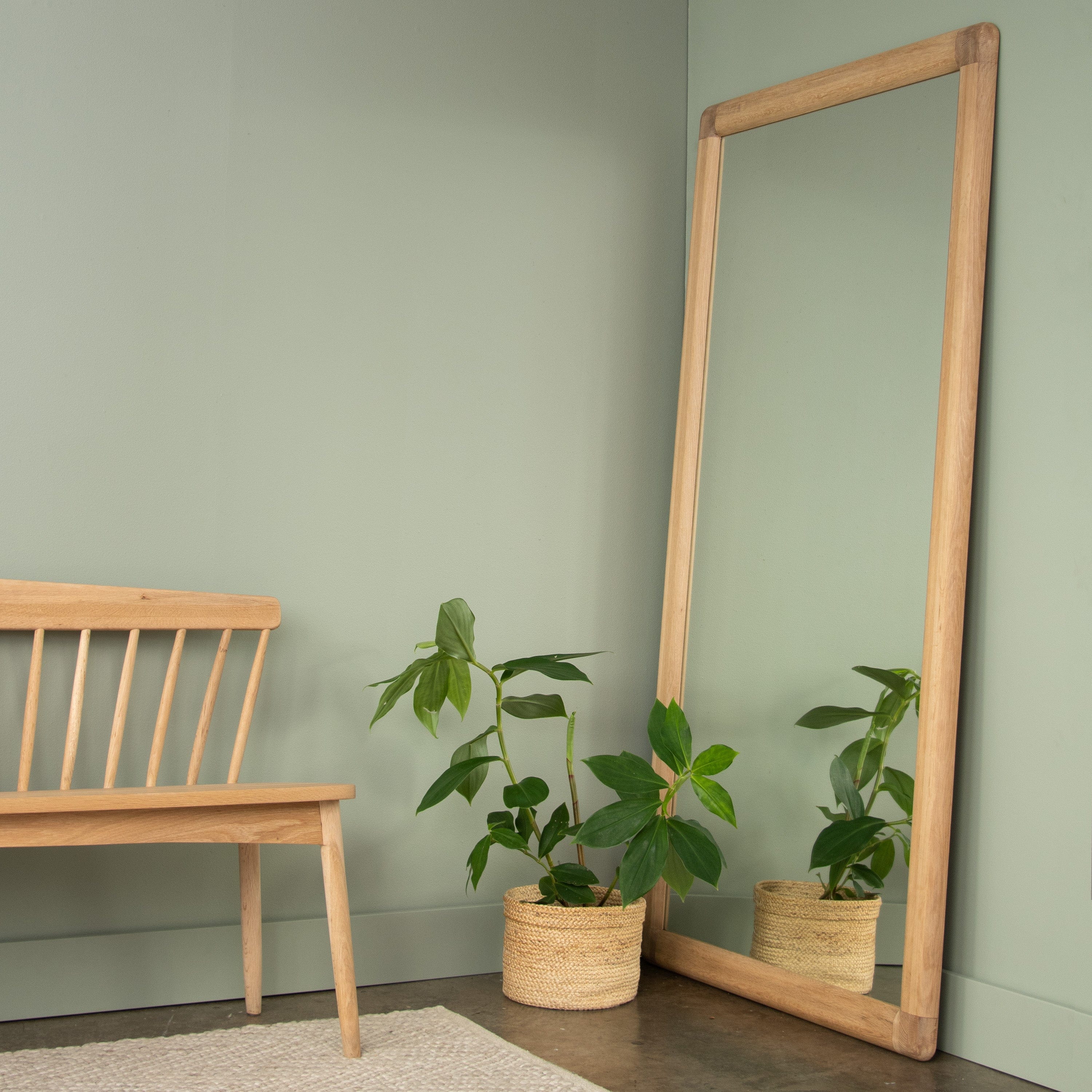 Vintage Floor Mirror - European Oak - Image 9