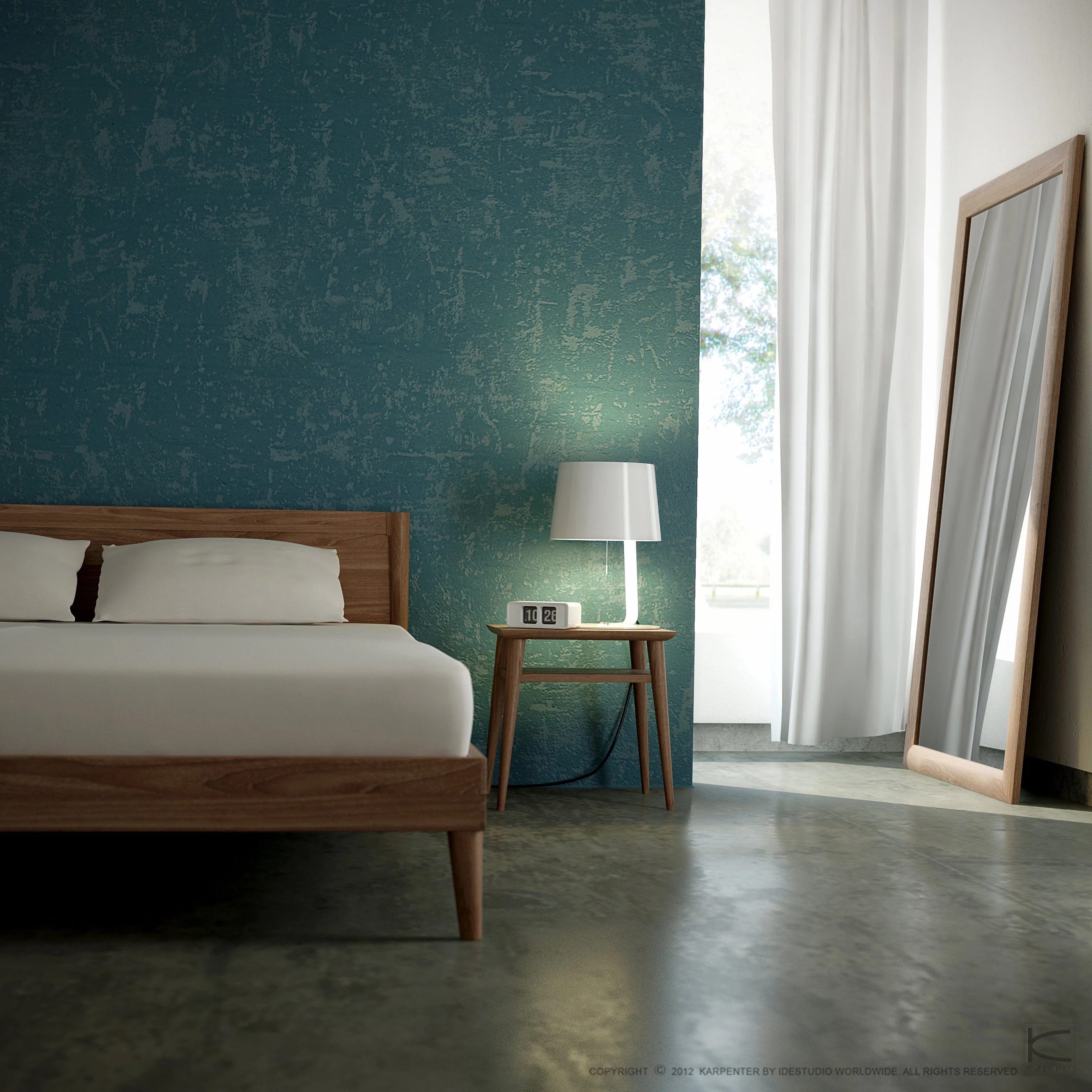 Vintage King Bed with 2 Narrow Open Bedside Tables | FSC Recycled Teak - Image 2