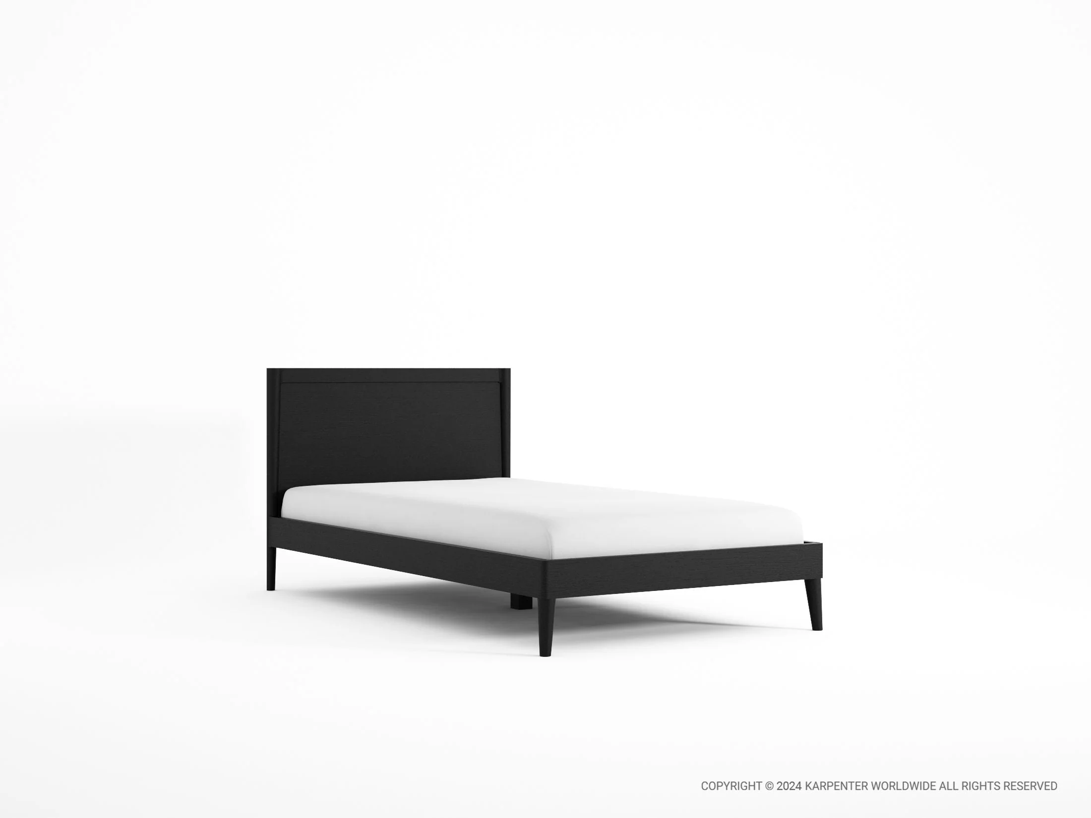 Vintage King Single Bed - Satin Black