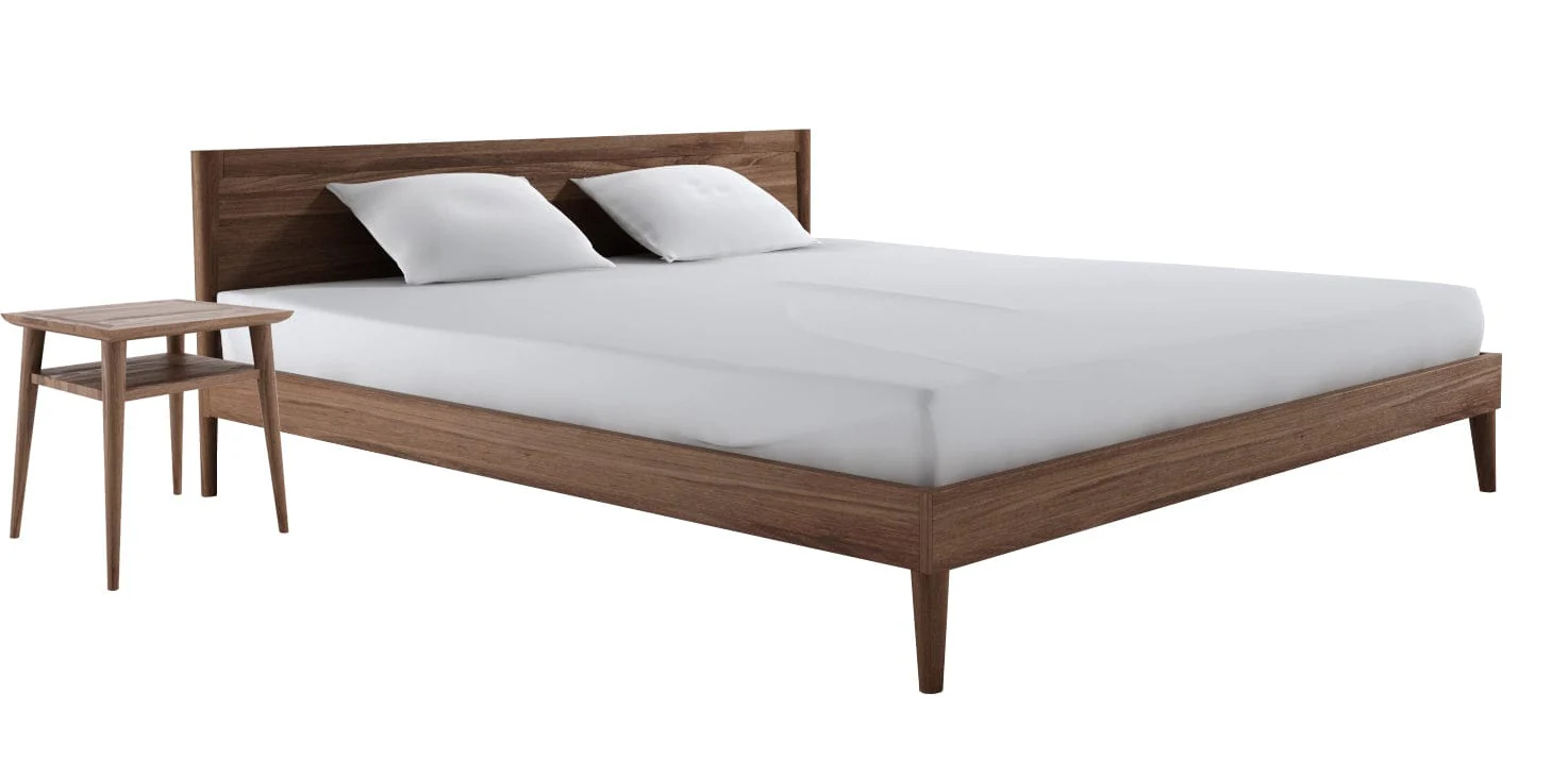 Vintage Queen Bed with 2 Narrow Open Bedside Tables | FSC Recycled Teak - Image 3